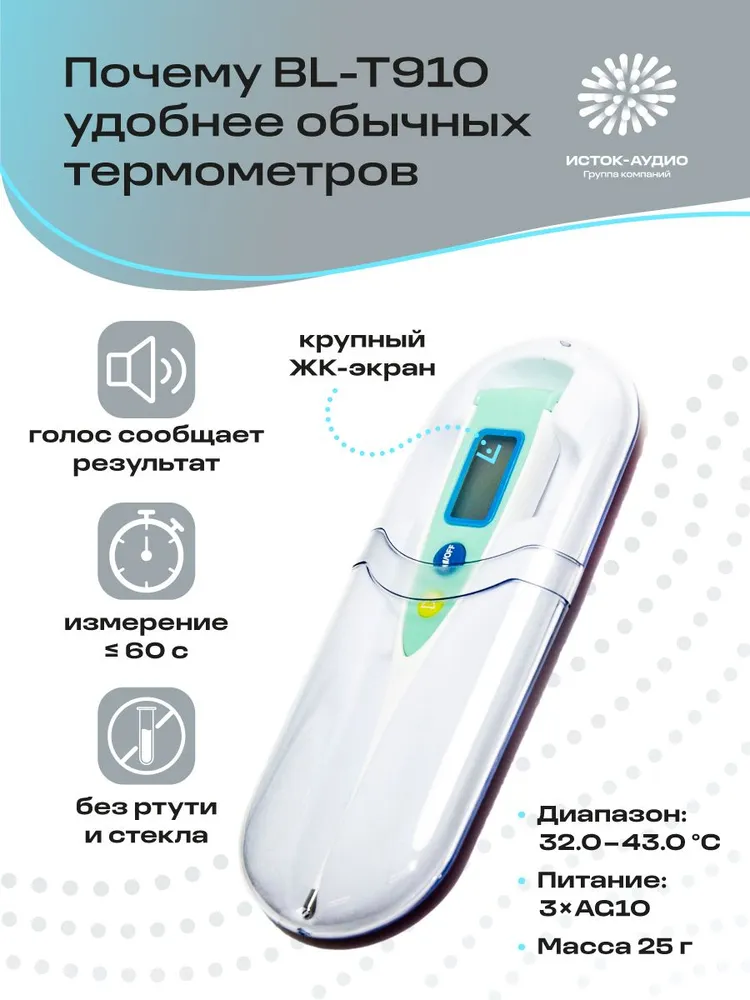 Термометр медицинский с речевым выходом BL-T910, вариант, фото 2