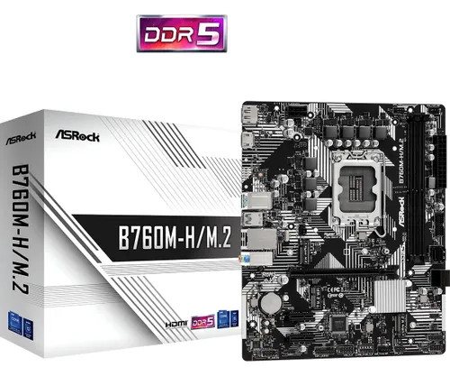 ASRock B760M-H/M.2, LGA 1700, DDR5, Материнская плата