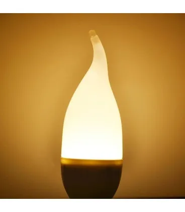 Светодиодная лампочка свеча фигурная E14. 7Вт. Цвет свечения: Теплый белый, матовая. 1 Штука