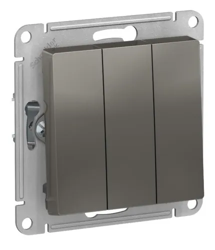 Выключатель АтласДизайн 3СП б/п 10А IP20 механизм сталь