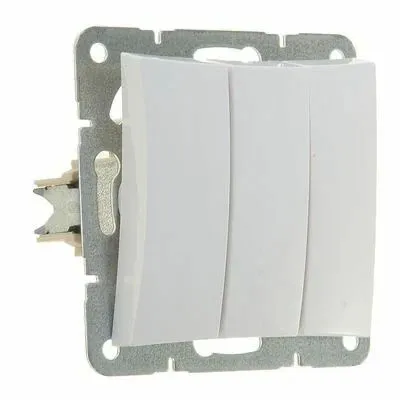 Трехклавишный выключатель Schneider Electric ДУЭТ, белый