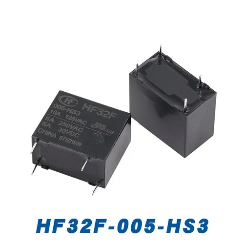 2pcs Силовое реле HF32F/005-HS3, 4-выводное, 5 А, один нормально разомкнутый контакт