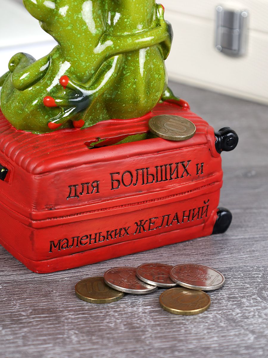Статуэтка Лягушка Путешественница, полистоун, 13 х 11 х 14 см — фото 7
