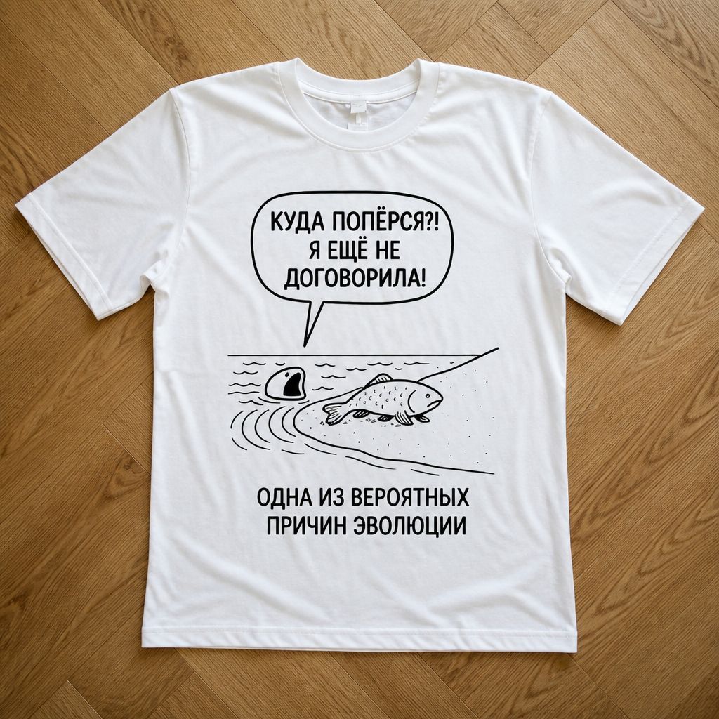 Футболка Эволюция белая y2k flat_lay