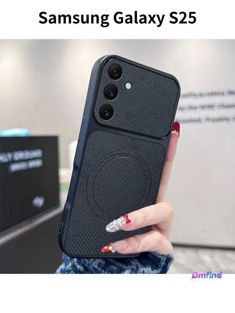 智能手机壳 用于 Samsung Galaxy S25, 人造皮革, 蓝色