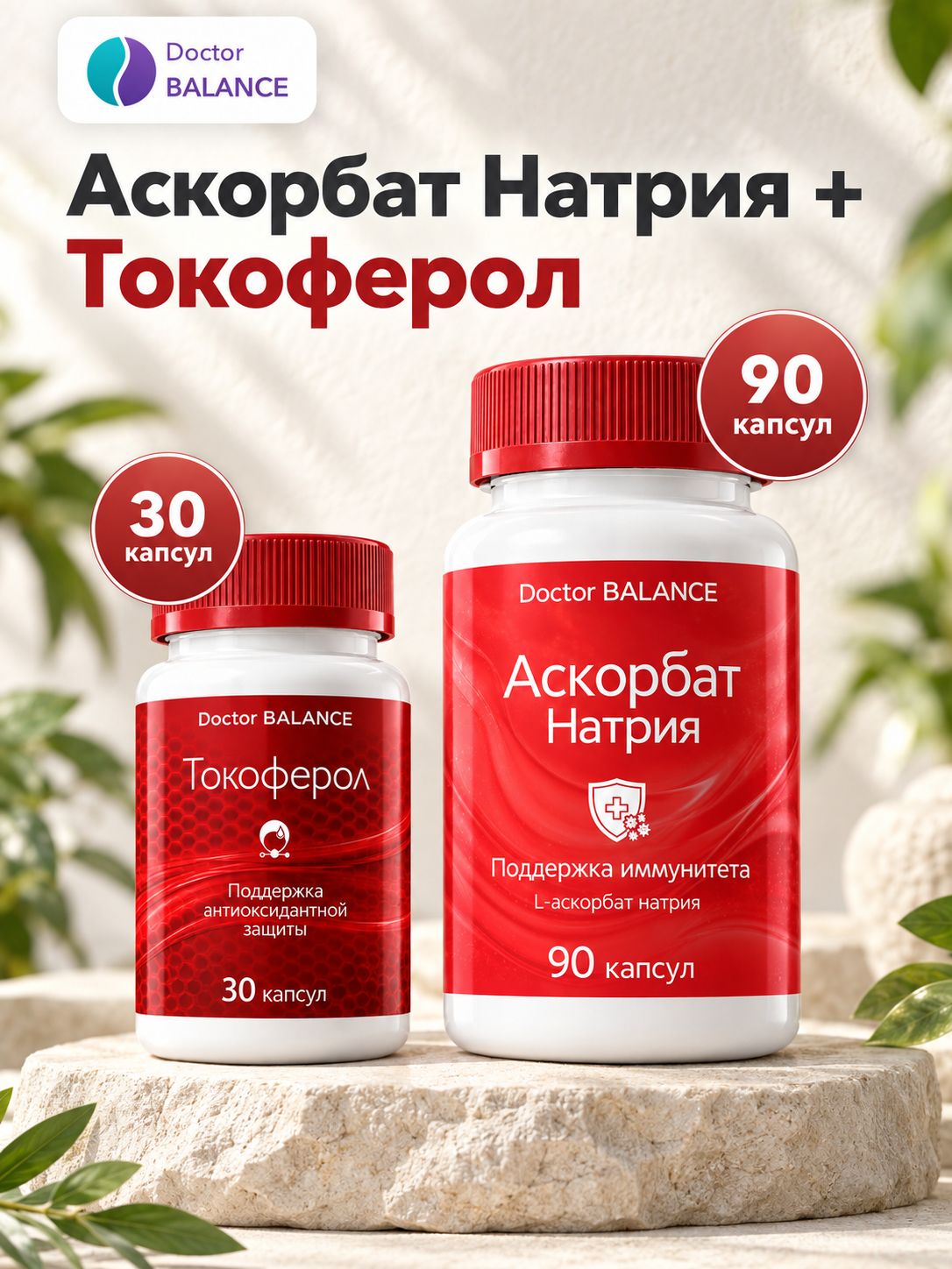 Набор Doctor Balance: Аскорбат натрия 90 + Витамин E Токоферол 30