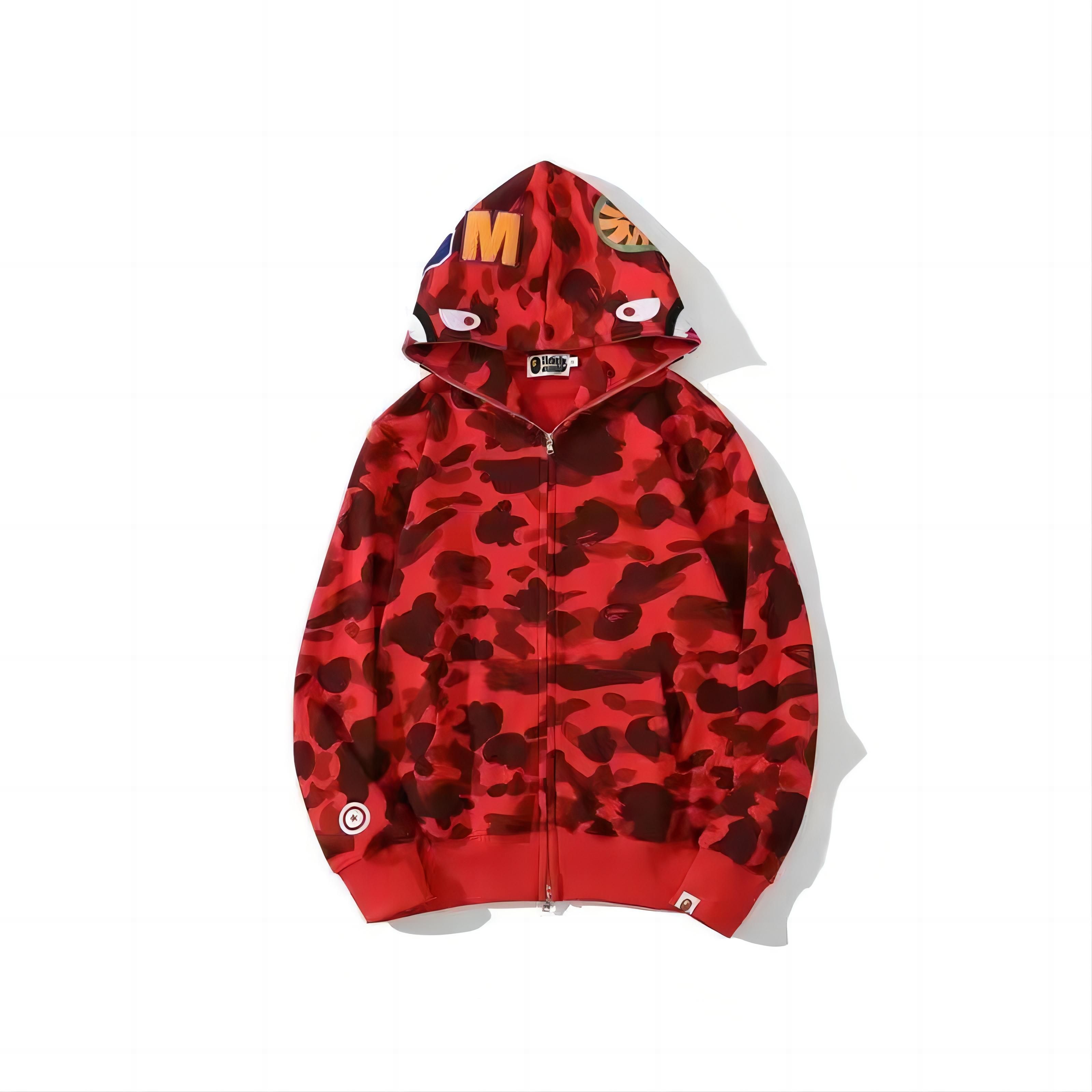 Худи Мужской, Женский A BATHING APE Значки красный Без застежки ...