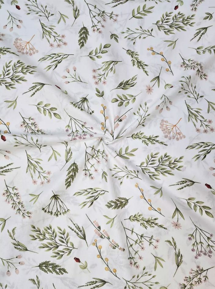 Тканьдляшитьяхлопок,Перкаль,Отрез-3х1,5мВеточкиколенятам