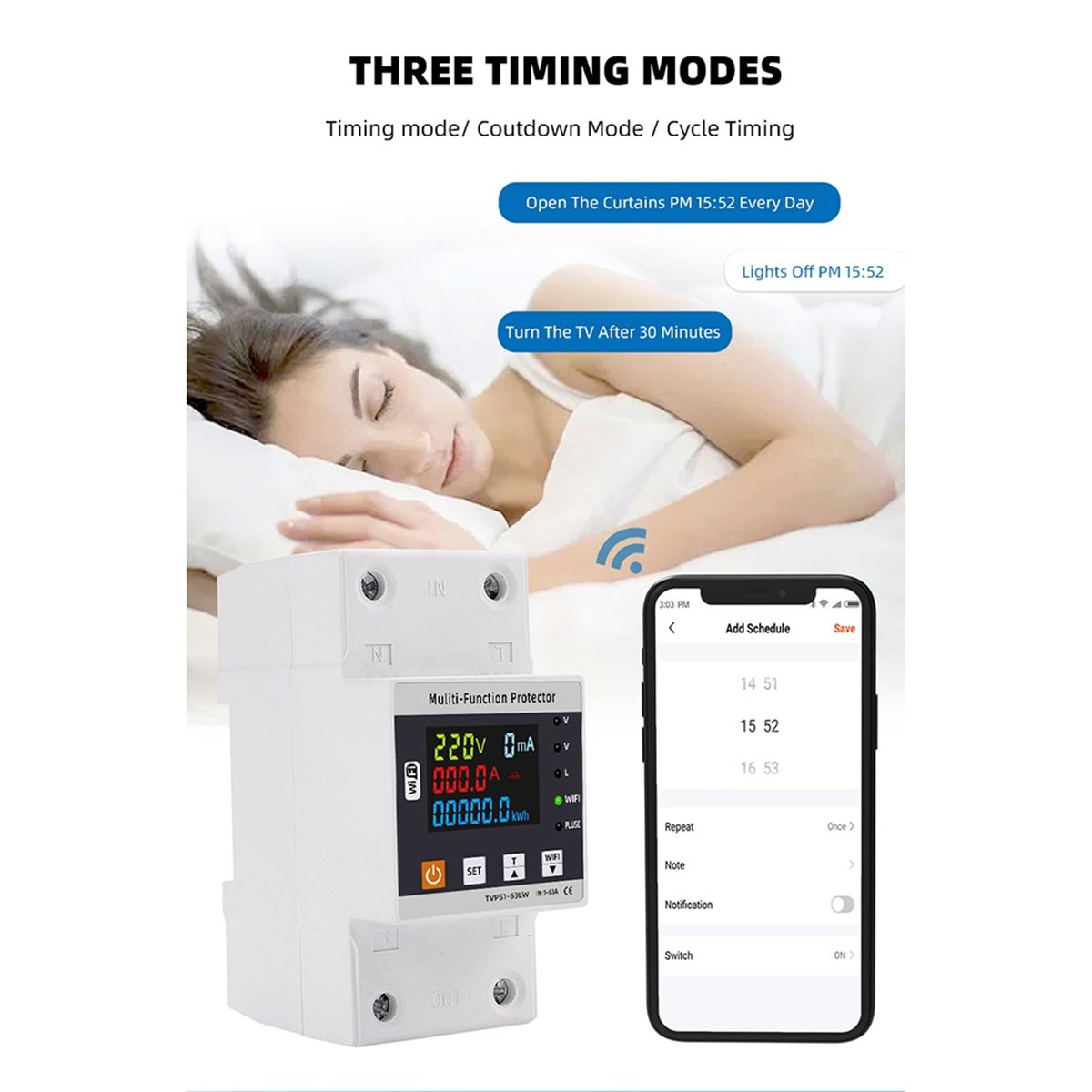 63ATUYAWiFiSmartУтечканаземлюЗащитаотпониженногонапряженияРелеАвтоматическийвыключательЭнергияМощностьСчетчиккВтч