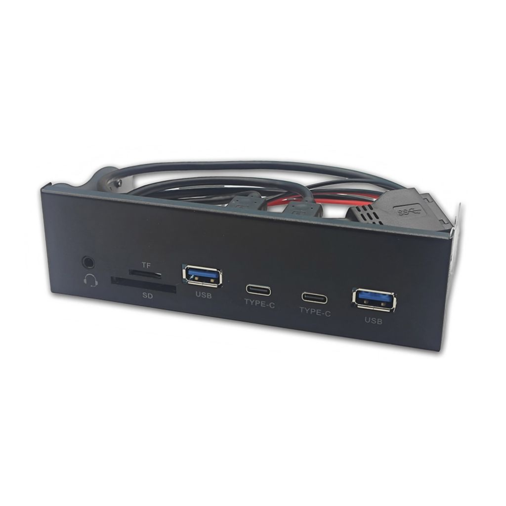 USB3.2 Gen1 5,25 -дюймовая передняя панель с двойным USB3.0 Type C Port и поддержкой карт памяти Адаптер наушников