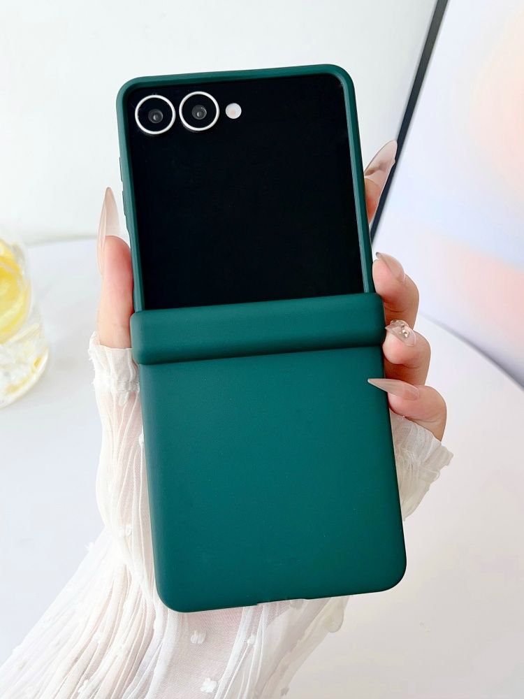 智能手机壳 用于 Samsung Galaxy Z Flip7, 硅胶, 深绿色