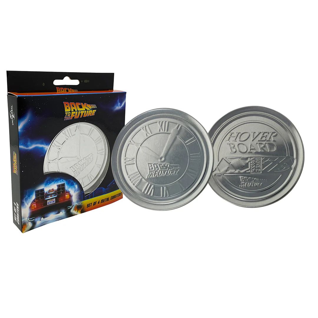 Назад в будущее / Back to the Future Набор из 4 металлических подставок под кружки