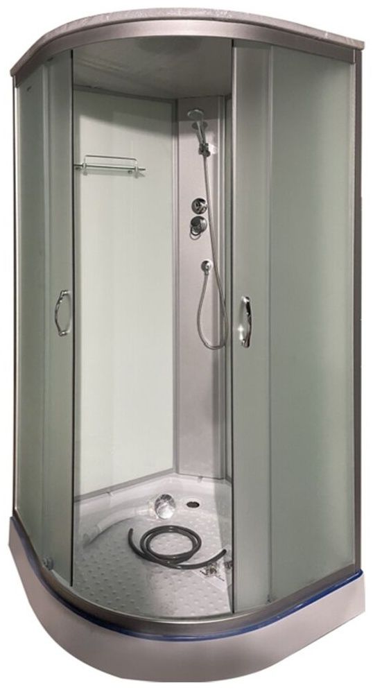 Appolo AP1M-8 Душевая кабина, матовое стекло, белый, низкий поддон 1/4 круга 80*80*215 — купить в Алматы