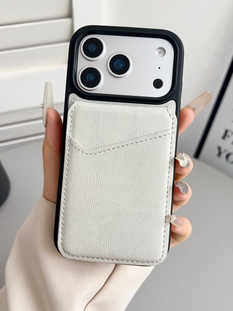 智能手机壳 用于 Apple iPhone 17, 人造皮革, 白色