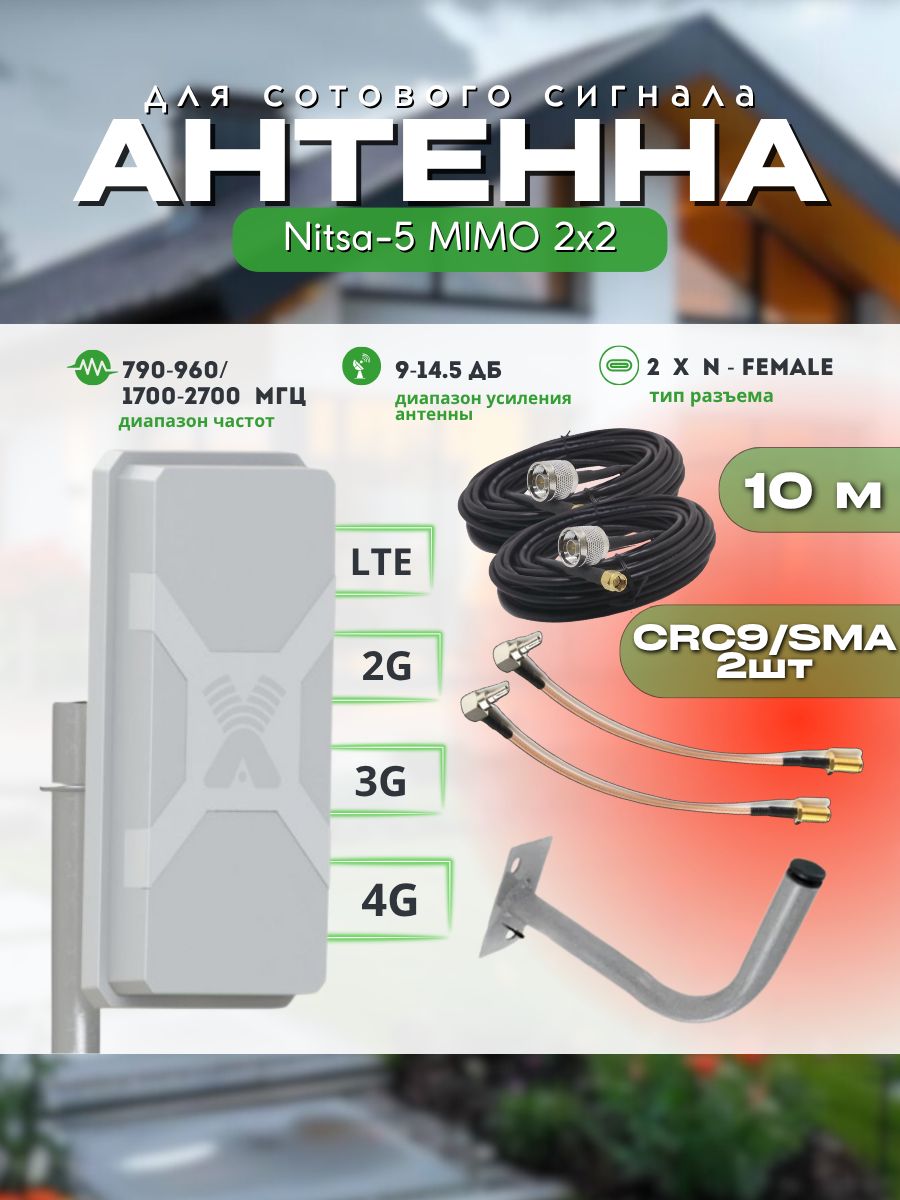 Антеннадляинтернета.Усилительсотовойсвязииинтернета.АнтеннаNITSA-5MIMO2x2