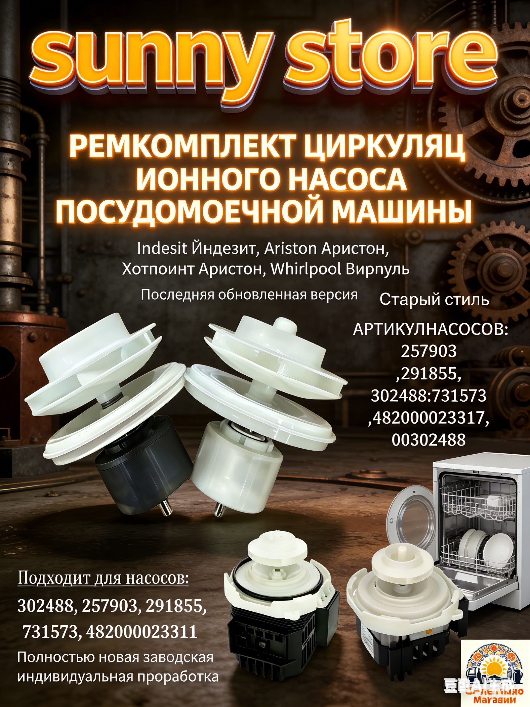 Ремкомплект циркуляционного насоса для посудомоечной машины ARISTON ...