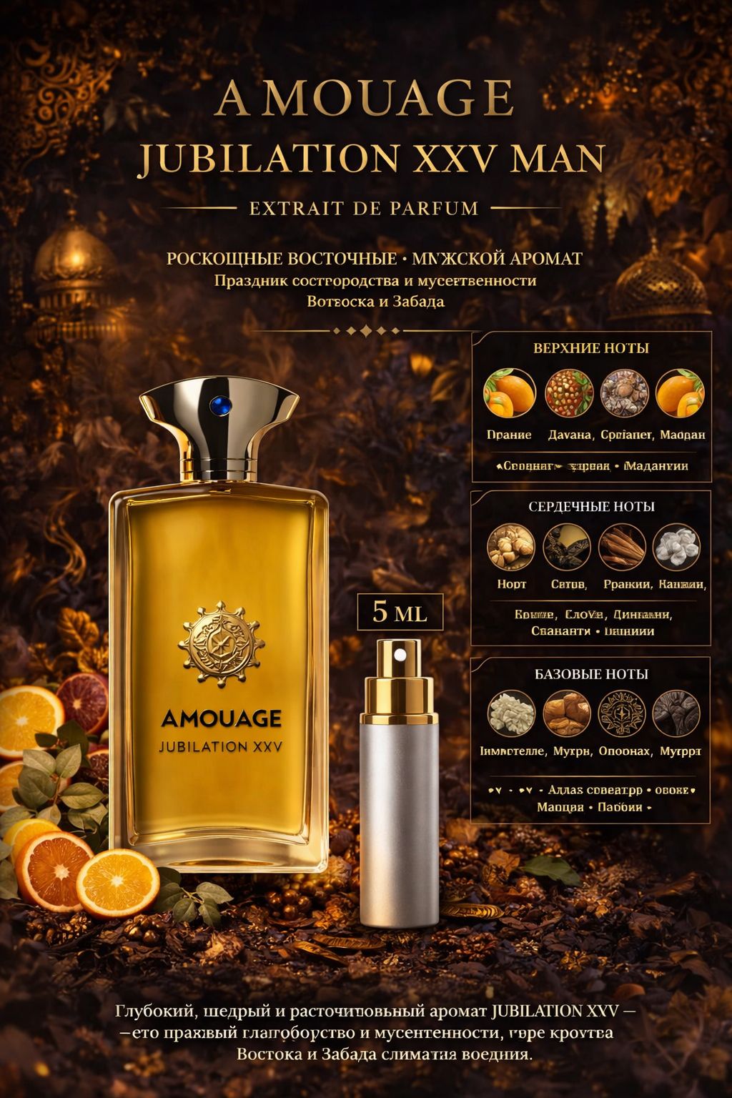 AMOUAGE Jubilation XXV Man 5 мл - парфюмерная вода Отливант купить