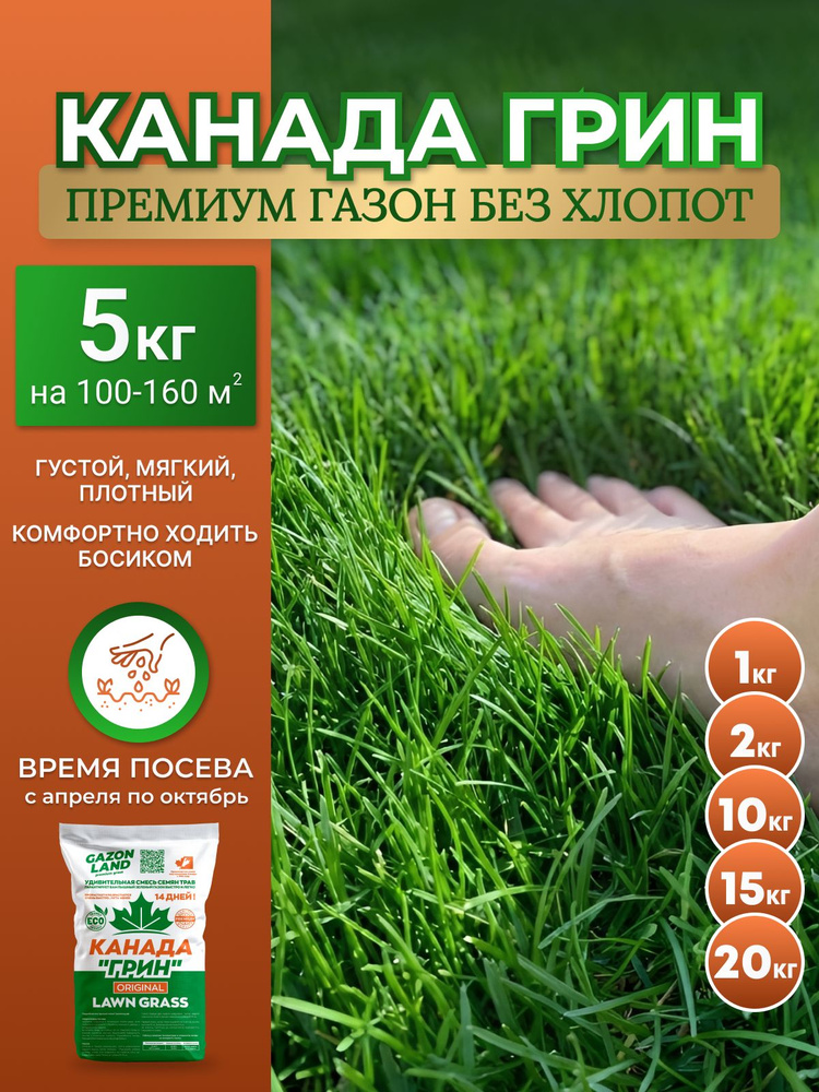 Семена газонной травы, травосмесь "Премиум" газон 5 кг #1