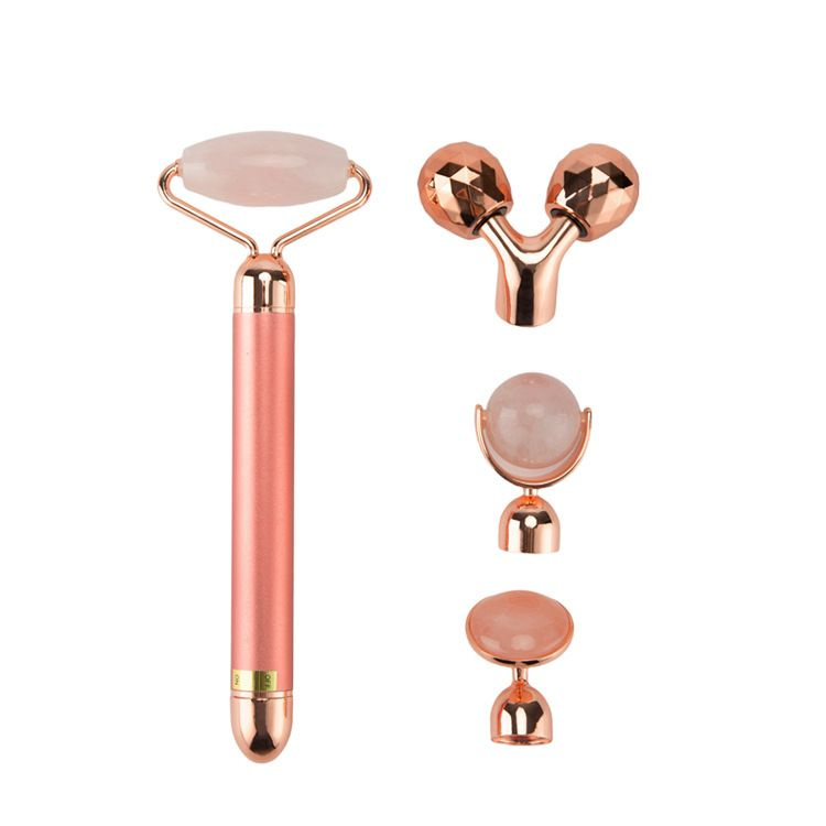 Массажер для лица роликовый из розового кварца с 6 в 1 вибрацией ...