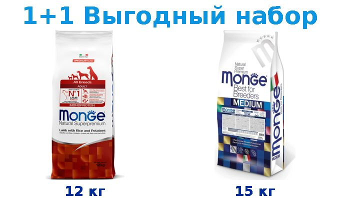 Сухой корм Взрослые, Monge Dog Monoprotein Speciality Adult Lamb & Rice ...