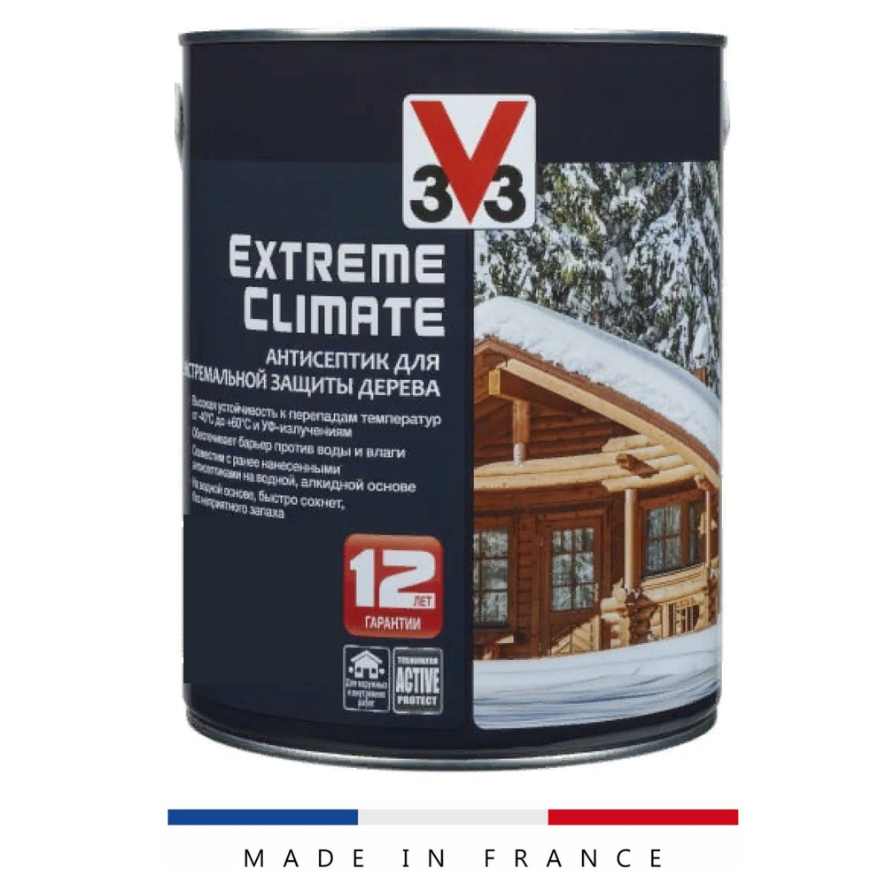 Антисептик для дерева V33 EXTREME CLIMATE Каштан 0,9л