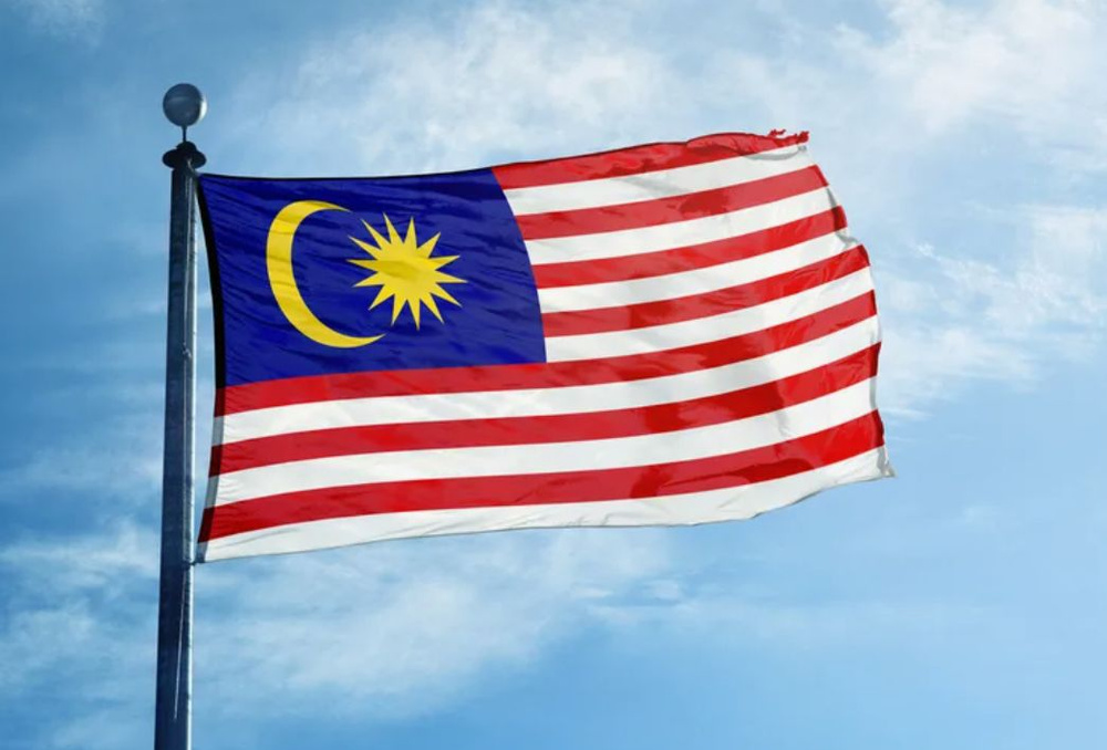 Двусторонний флаг Малайзии 40х60 см на лодку, катер или яхту с люверсами  #1