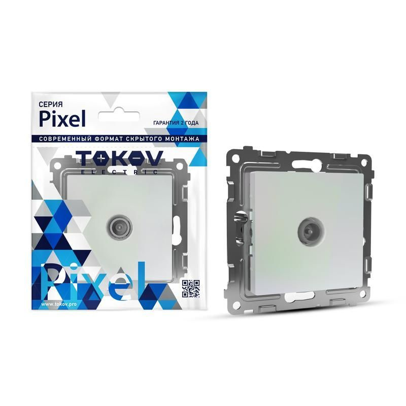 Розетка TV оконечная СП Pixel 1DB механизм перламутр. TOKOV ELECTRIC TKE-PX-A1O-C04 #1