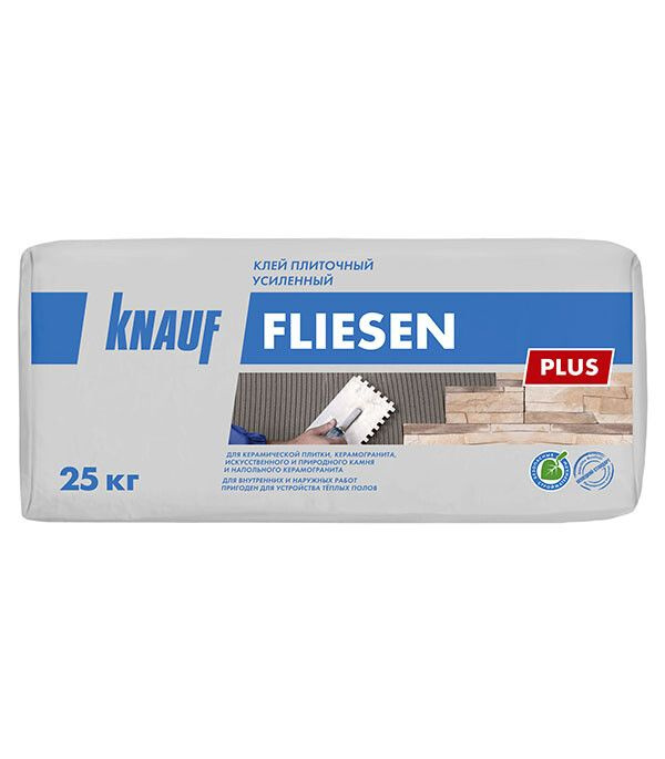 Клей для плитки/ керамогранита/ камня Knauf Флизен Плюс серый класс С1 25 кг  #1