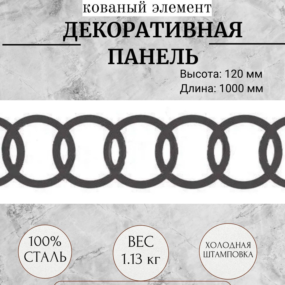 Кованый элемент "Декоративная панель" металлическая для ограждений ...