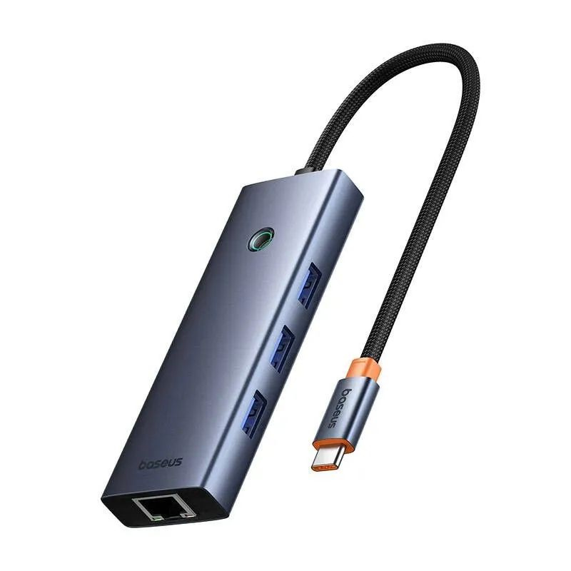 Док-станция Baseus BS-OH158 5-в-1, Type-C - USB3.0х3+RJ45+PD, серый ...