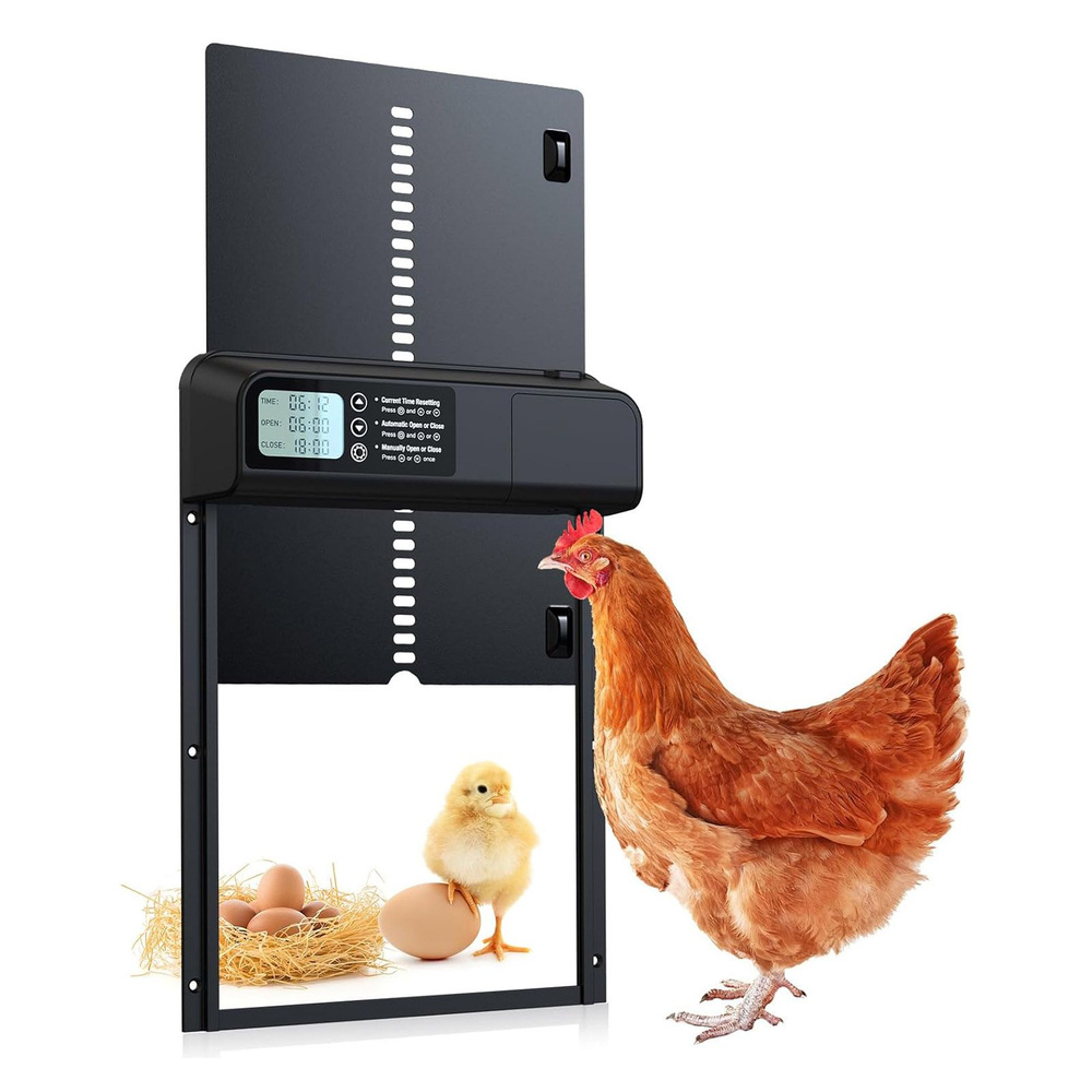 Автоматическая дверь курятника с таймером Алюминий + ABS ...