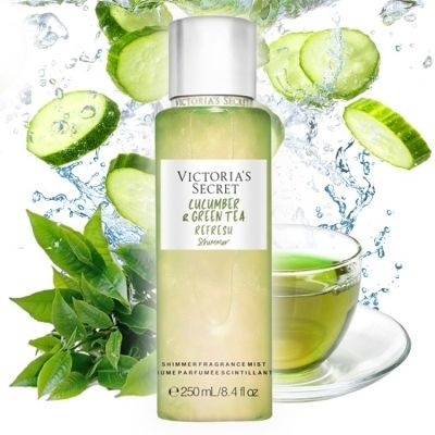 Парфюмированный спрей для тела Victoria's Secret Cucumber & Green Tea Refresh Shimmer  #1