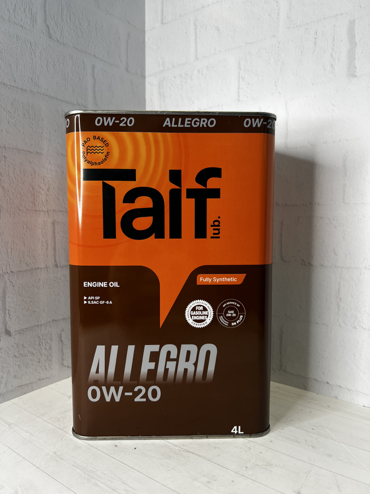 TAIF allegro, пао, sp, gf-6, 0W-20 Масло моторное, Синтетическое, 4 л #1