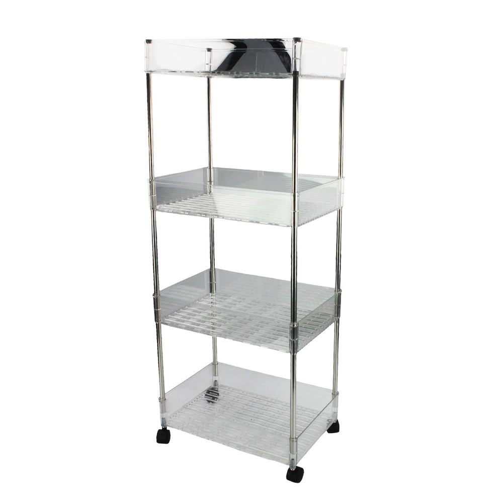 Этажерка пластиковая 4-х ярусная на колесах - купить в интернет ...