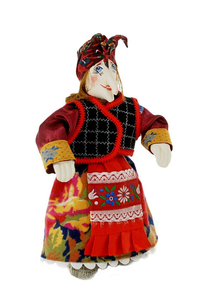 Кукла-подвеска набивная Баба-Яга. Сувенир ручной работы  #1
