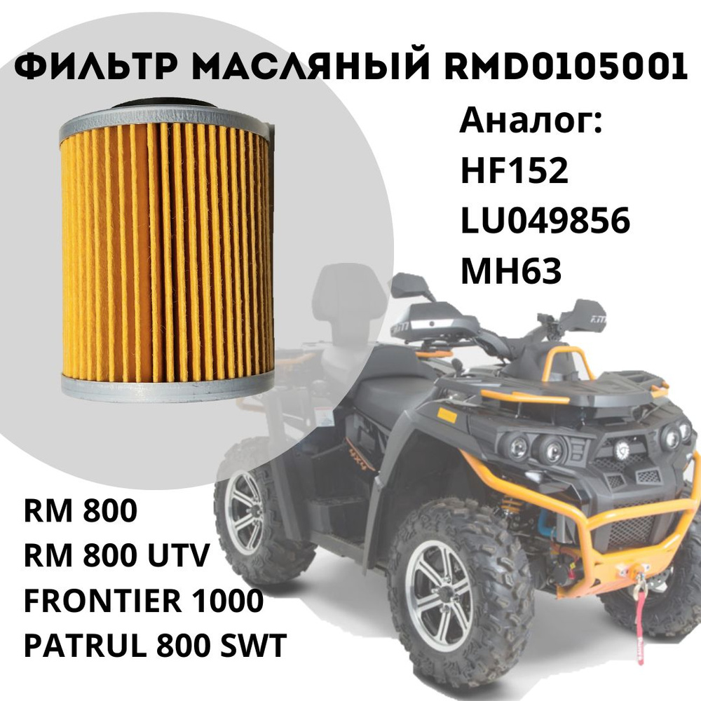 Фильтр масляный RMD0105001 квадроцикл RM 800, Frontier #1