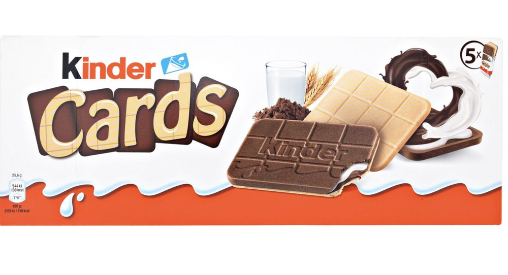 Шоколадно-молочное печенье Киндер-Кардс / Kinder Cards (Киндер Кардс) 128г, 10 шт, Германия  #1