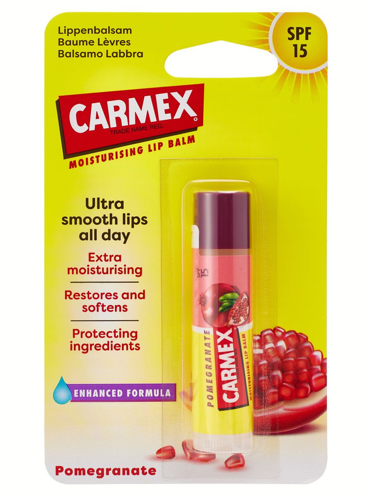 CARMEX Бальзам для губ увлажняющий с ароматом граната с SPF 15 в стике, 4.25 г  #1