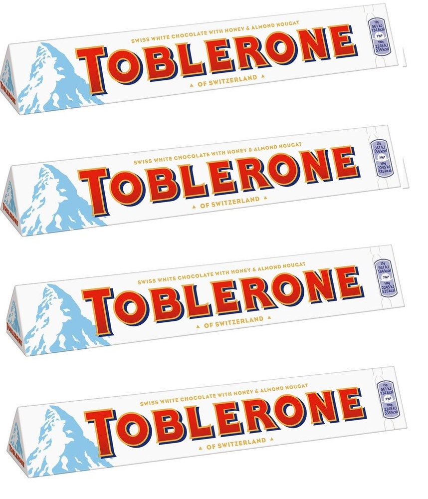 Молочный шоколад Toblerone White / Тоблерон Вайт 4 шт. 100 г. (Швейцария)  #1