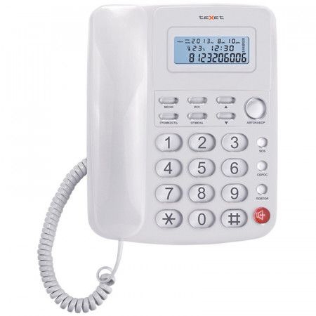 Телефон проводной Texet TX-250 белый #1
