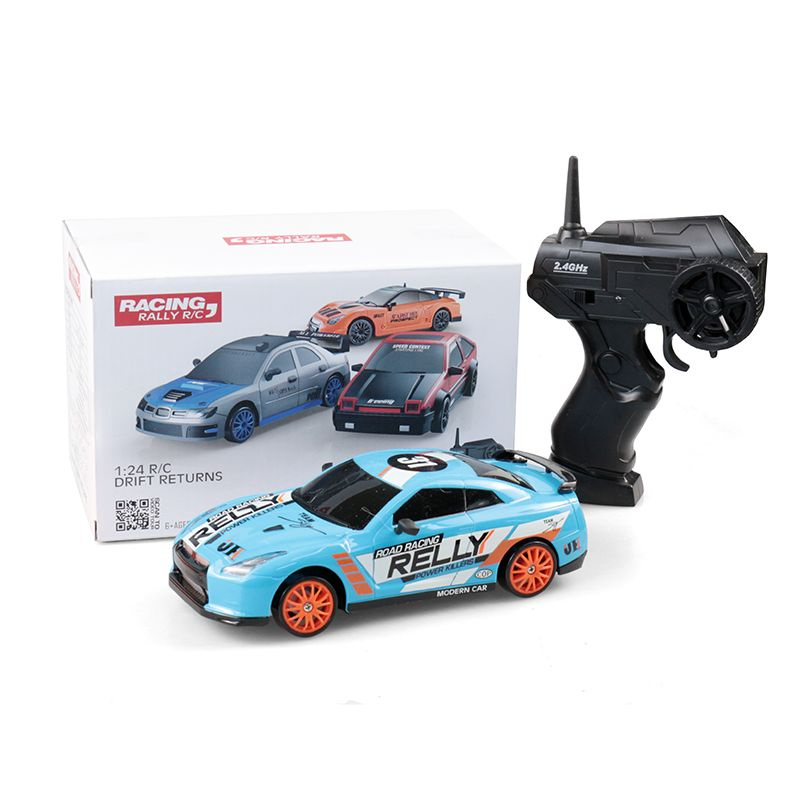 Машинка радиоуправляемая GTR Blue. Дрифт RC Car 1:24, Беспроводное управление 2.4G, два комплекта шин, #1