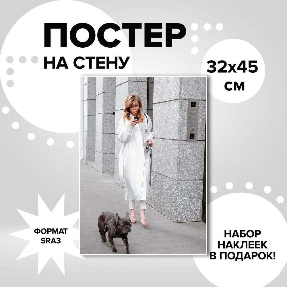 Постер из плотной мелованной бумаги, 32х45. Наклейки в ПОДАРОК! телеведущая Алла Михеева  #1