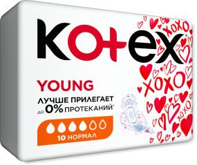 Прокладки KOTEX Young с крылышками 10шт Normal #1