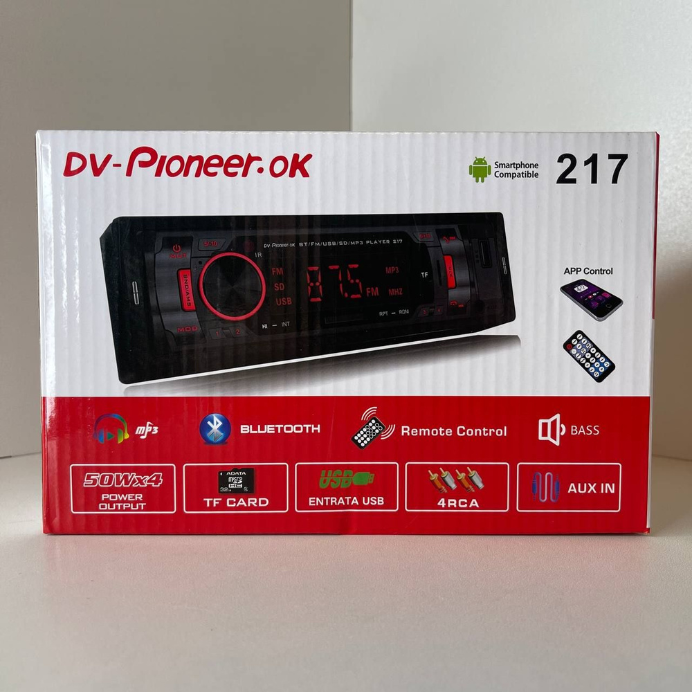 Автомагнитола Pioneer ok 217/ Магнитола 1 Din с Bluetooth AUX/ #1