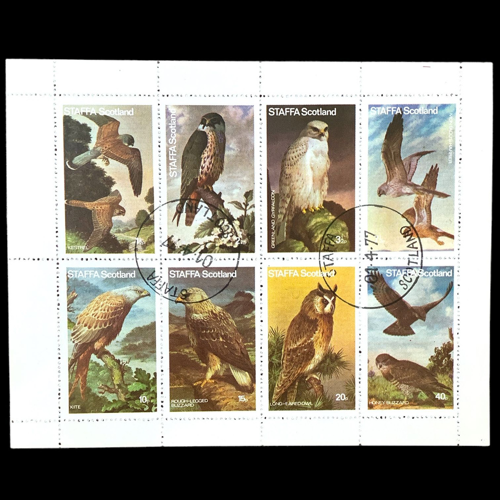 Почтовый блок "Фауна. Хищные птицы" Шотландия 1977 год #1