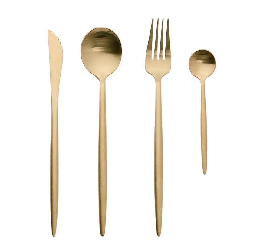 Набор столовых приборов Xiaomi Maison Maxx Stainless Steel Modern Flatware Set Gold  #1