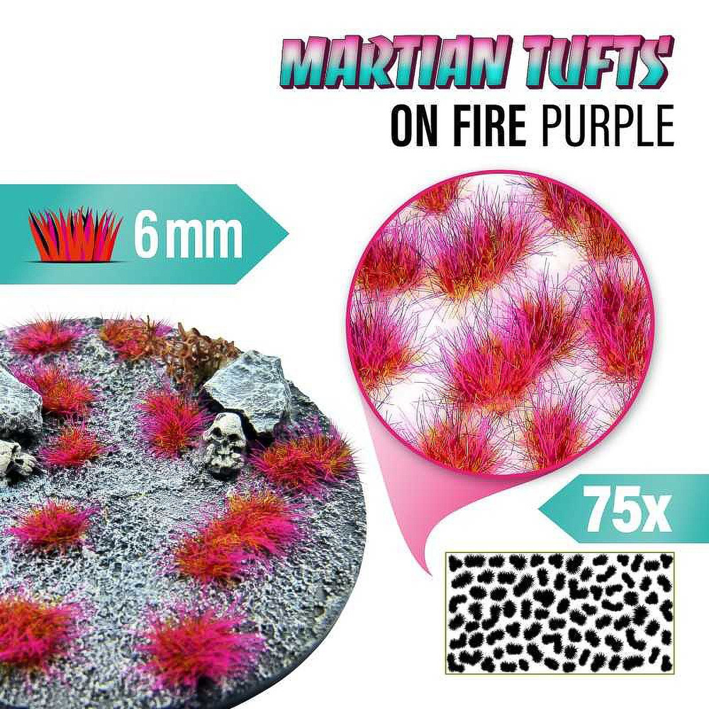 Green Stuff World: Пучки травы для макетов и диорам Martian Tufts - On Fire Purple  #1