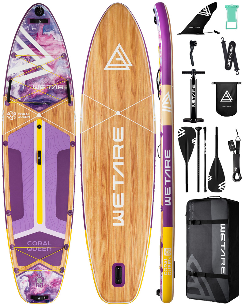 Надувная SUP-доска WETARE Coral Queen PURPLE 11'6" 350*88*15 см, Sup борд двухслойный  #1