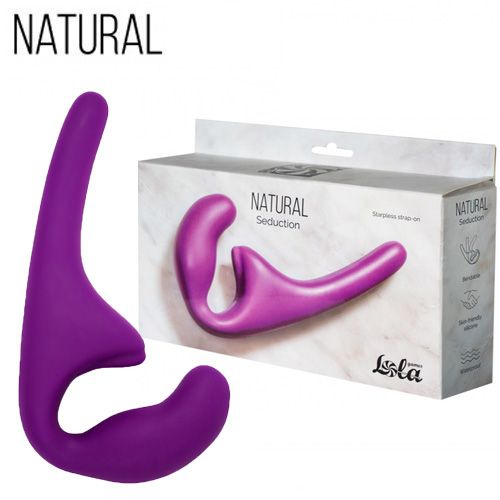 Lola Games Безремневой анальный страпон Natural Seduction Purple (20.5 см х 2.5 см)  #1