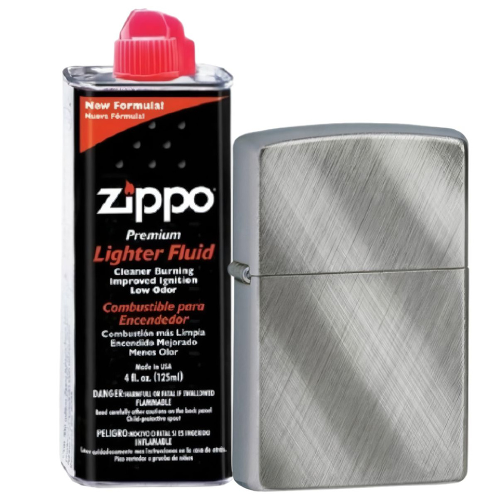 Бензиновая зажигалка ZIPPO 28182 Diagonal Weave + бензин Zippo 125 мл 28182-3141  #1